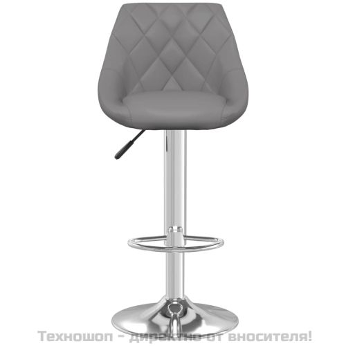 Бар табуретки, 2 бр, сиви, изкуствена кожа