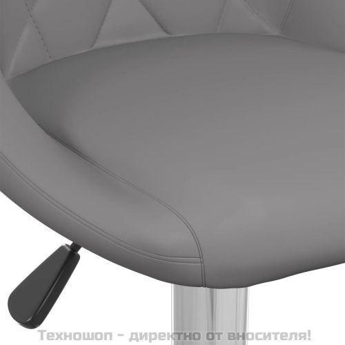 Бар табуретки, 2 бр, сиви, изкуствена кожа