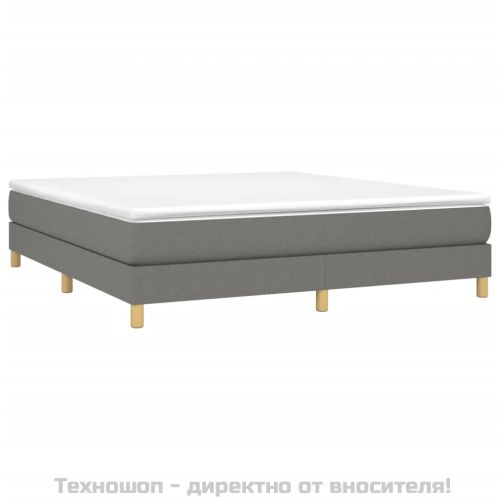 Боксспринг легло с матрак, тъмносиво, 160x200 см, плат