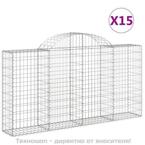 Габионни кошници арка 15 бр 200x30x100/120см поцинковано желязо