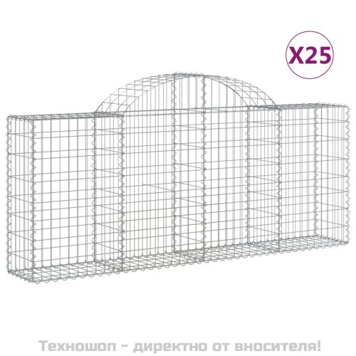 Габионни кошници арка 25 бр 200x30x80/100 см поцинковано желязо