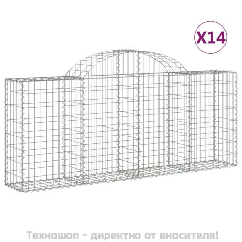 Габионни кошници арка 14 бр 200x30x80/100 см поцинковано желязо