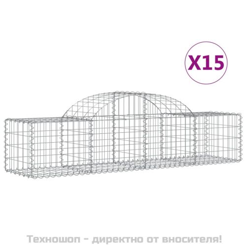 Габионни кошници арка 15 бр 200x50x40/60 см поцинковано желязо
