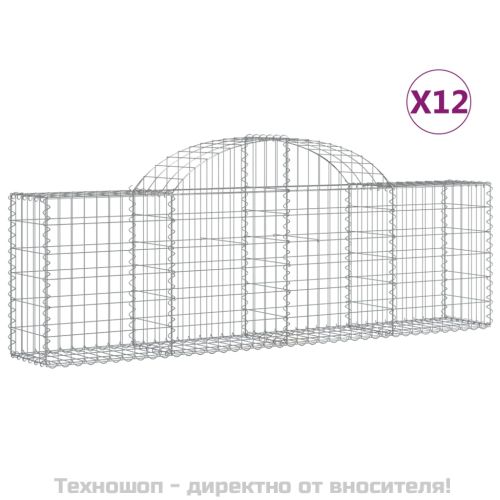 Габионни кошници арка 12 бр 200x30x60/80 см поцинковано желязо