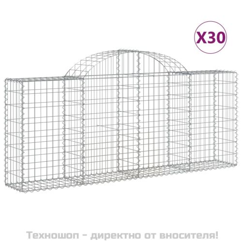 Габионни кошници арка 30 бр 200x30x80/100 см поцинковано желязо