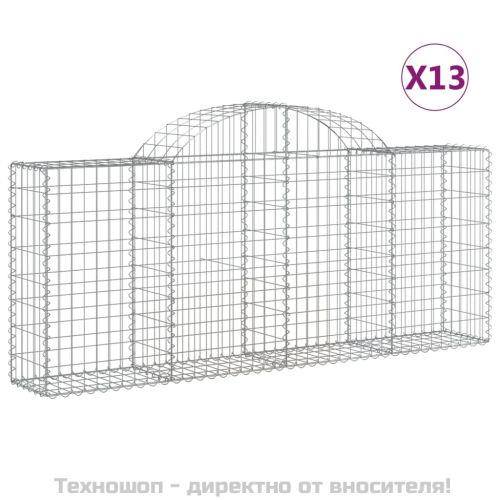 Габионни кошници арка 13 бр 200x30x80/100 см поцинковано желязо