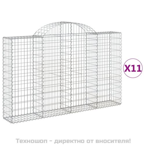 Габионни кошници арка 11 бр 200x30x120/140см поцинковано желязо