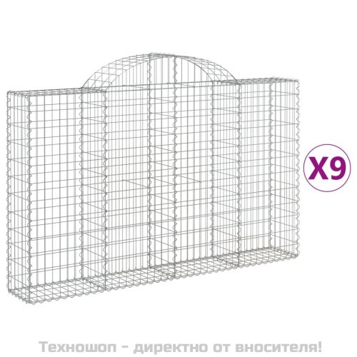 Габионни кошници арка 9 бр 200x30x120/140 см поцинковано желязо
