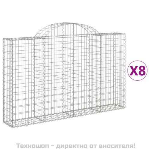 Габионни кошници арка 8 бр 200x30x120/140 см поцинковано желязо