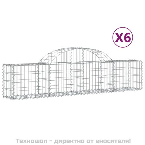 Габионни кошници арка 6 бр 200x30x40/60 см поцинковано желязо