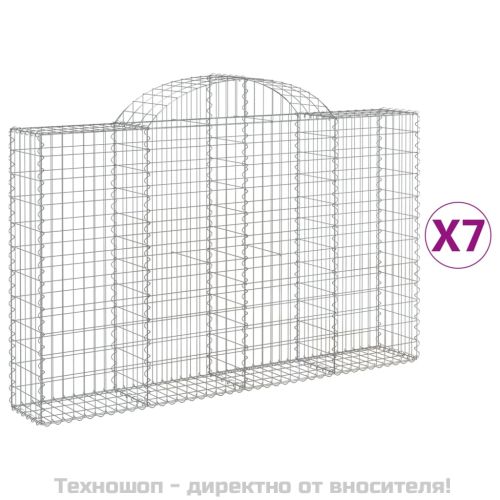 Габионни кошници арка 7 бр 200x30x120/140 см поцинковано желязо