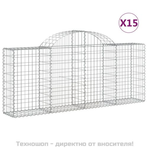 Габионни кошници арка 15 бр 200x30x80/100 см поцинковано желязо