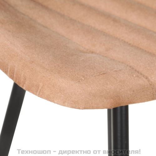 Бар табуретки, 4 бр, кафяви, естествена кожа