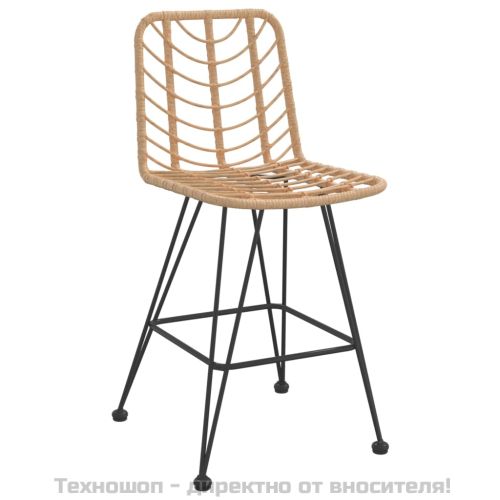 Бар табуретки 2 бр 45x56x103,5 см PE ратан и стомана