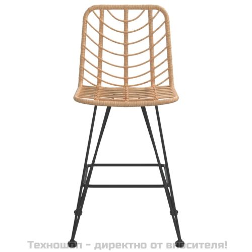 Бар табуретки 2 бр 45x56x103,5 см PE ратан и стомана