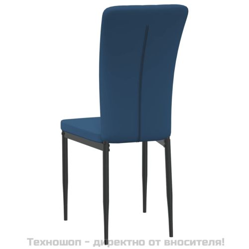 Трапезни столове, 4 бр, сини, кадифе