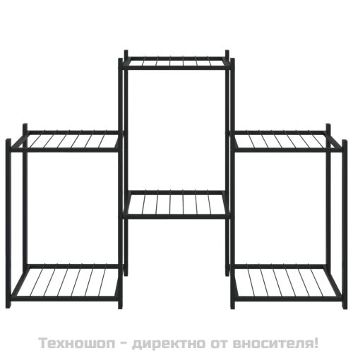 Стойка за цветя, 83x25x60 см, черна, желязо