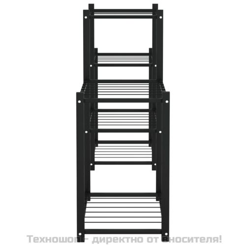 Стойка за цветя, 83x25x60 см, черна, желязо
