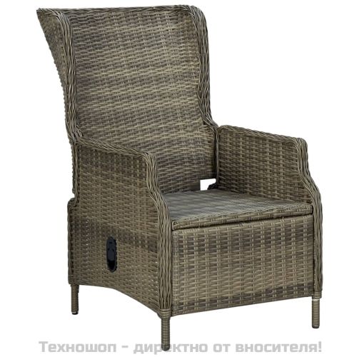 Градински трапезен комплект, 5 части, кафяв