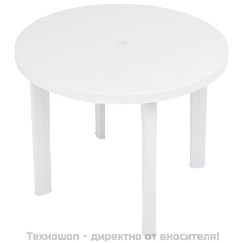 Градинска маса, бяла, 89 см, пластмаса