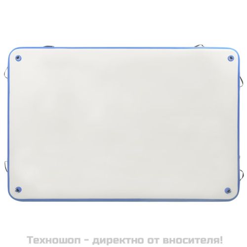 Надуваема плаваща платформа, синьо и бяло, 200x150x15 см