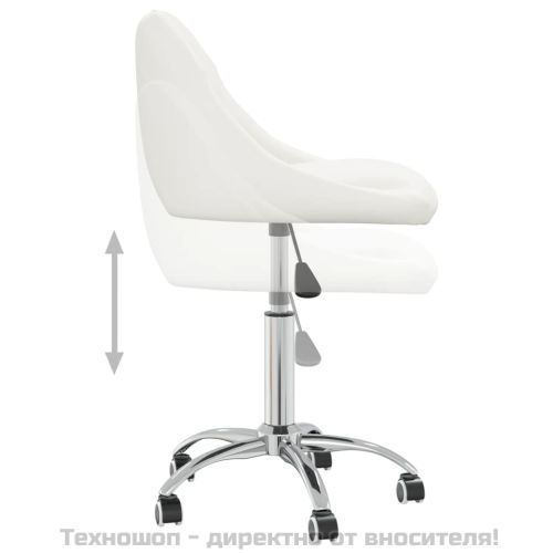 Въртящи се трапезни столове, 2 бр, бели, изкуствена кожа