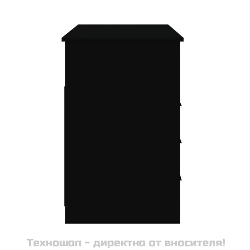 Бюро с чекмеджета, черно, 102x50x76 см, инженерно дърво