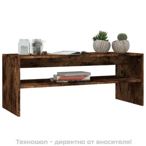 Кафе маса, опушен дъб, 100x40x40 см, инженерно дърво