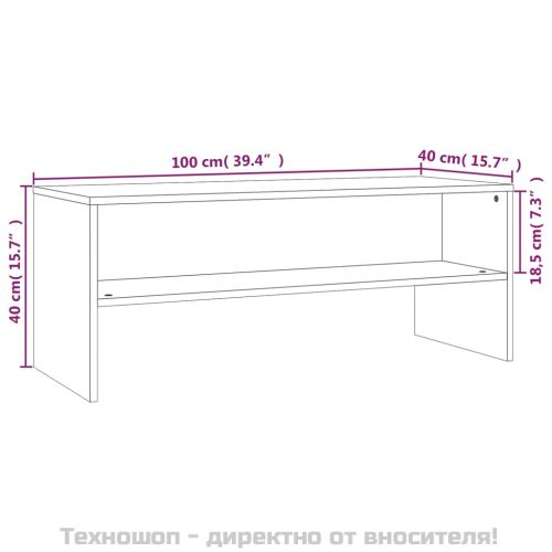 ТB шкаф, опушен дъб, 100x40x40 см, инженерно дърво