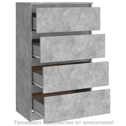 Сайдборд, бетонно сив, 60x35x98,5 см, инженерно дърво