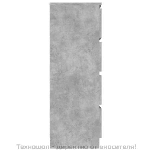 Сайдборд, бетонно сив, 60x35x98,5 см, инженерно дърво