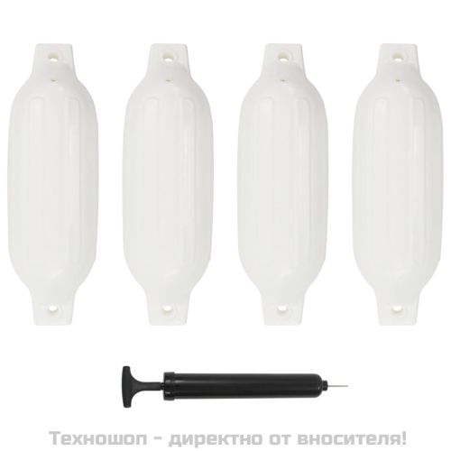 Броня за лодка 4 бр бяла 41x11,5 см PVC