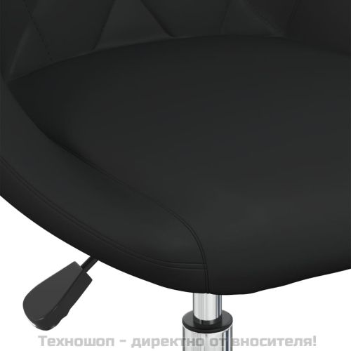 Въртящи се трапезни столове, 2 бр, черни, изкуствена кожа