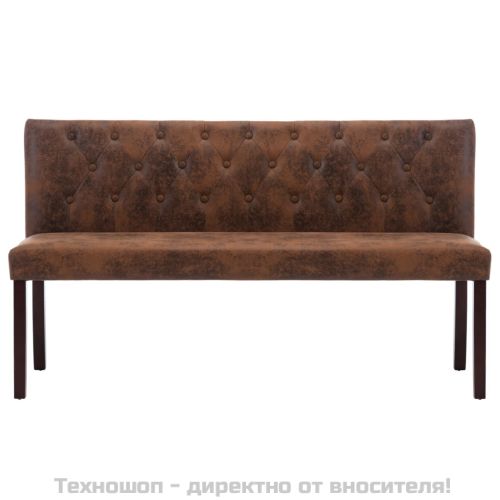Пейка, 148,5 см, кафява, изкуствен велур