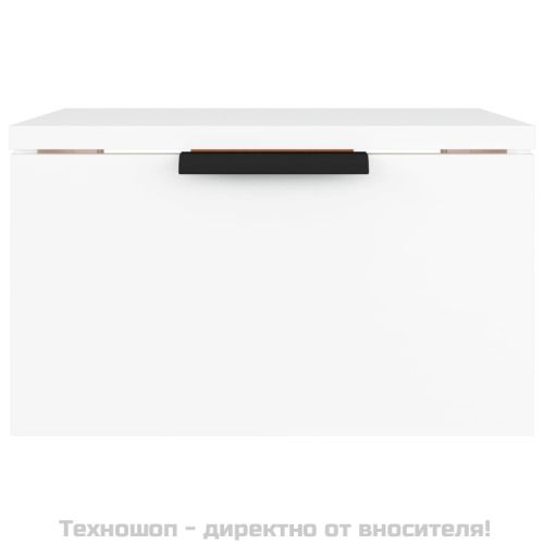 Нощно шкафче за стенен монтаж, бяло, 34x30x20 см
