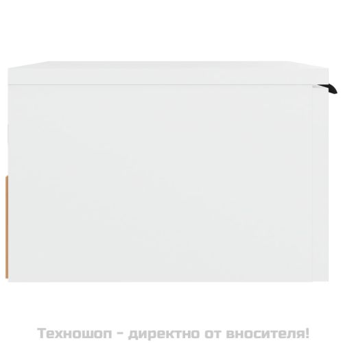 Нощно шкафче за стенен монтаж, бяло, 34x30x20 см