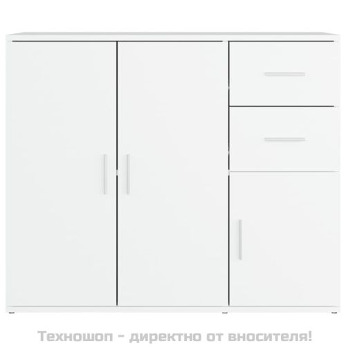 Сайдборд, бял, 91x29,5x75 см, инженерно дърво
