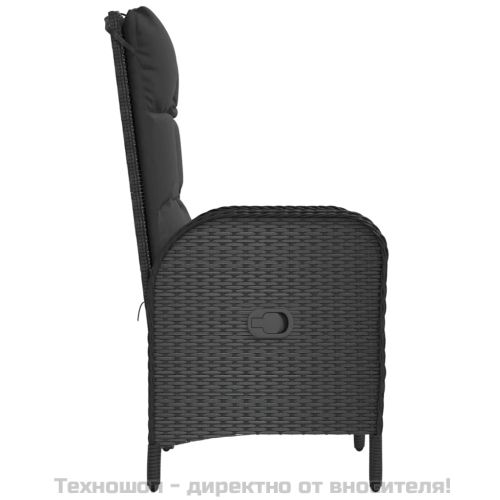 Външни столове, 2 бр, полиратан, черни