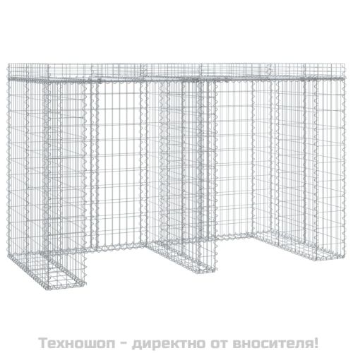 Габион стена за кофа за боклук 192x91x120 см поцинковано желязо