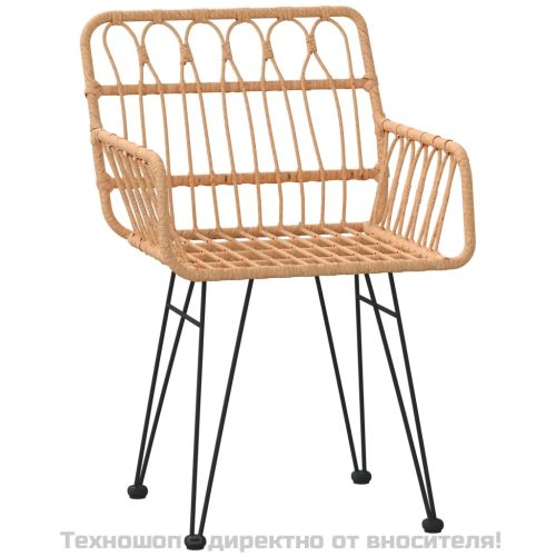 Градински столове 2 бр с подлакътник 56x64x80 см PE ратан