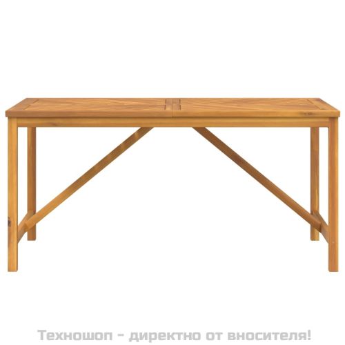 Градинска трапезна маса, 150x90x74 см, акация масив