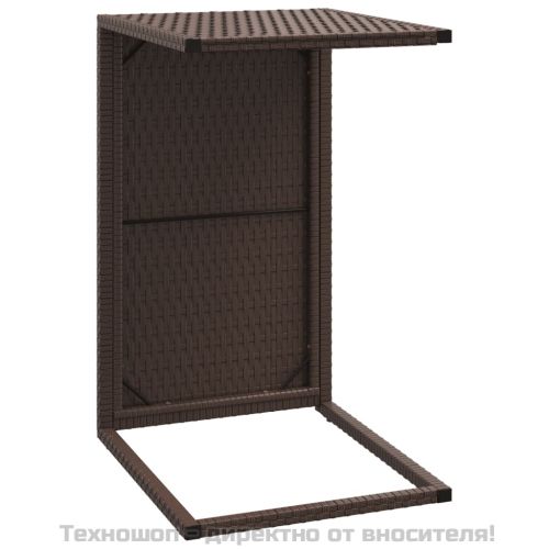 C-образна маса, кафява, 40x35x60 см, полиратан