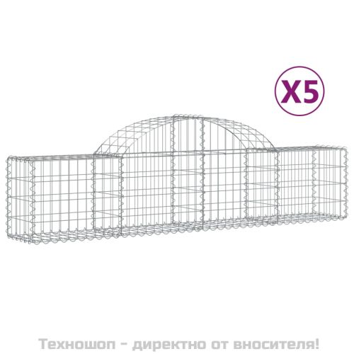 Габионни кошници арка 5 бр 200x30x40/60 см поцинковано желязо