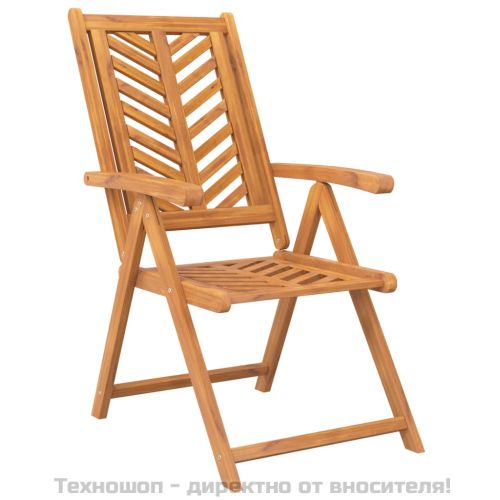 Накланящи се градински столове, 3 бр, акация масив