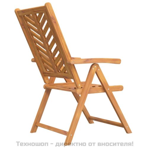 Накланящи се градински столове, 3 бр, акация масив