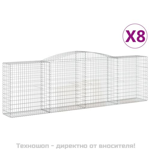 Габионни кошници арка 8 бр 400x50x120/140 см поцинковано желязо