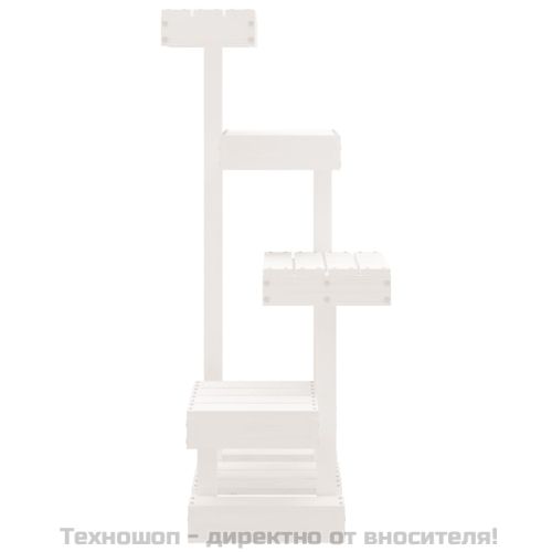 Котешко дърво, бяло , 45,5x49x103 см, масивно дърво бор