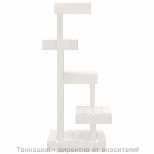 Котешко дърво, бяло , 45,5x49x103 см, масивно дърво бор
