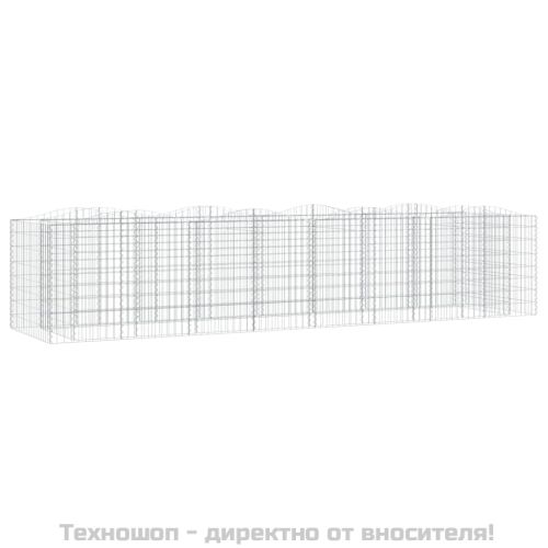 Извит габион повдигната леха 400x100x100 см поцинковано желязо