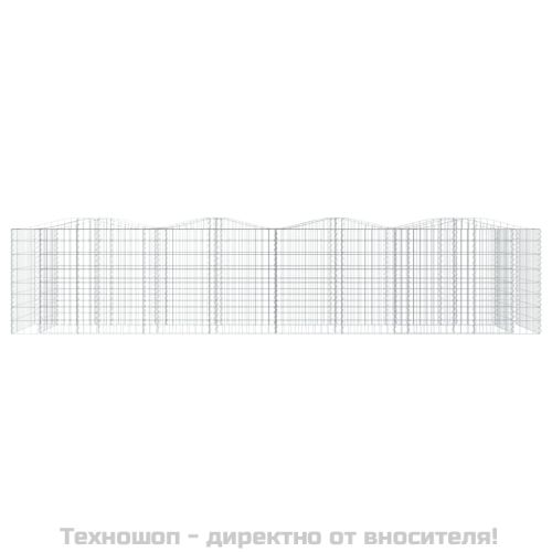 Извит габион повдигната леха 400x100x100 см поцинковано желязо